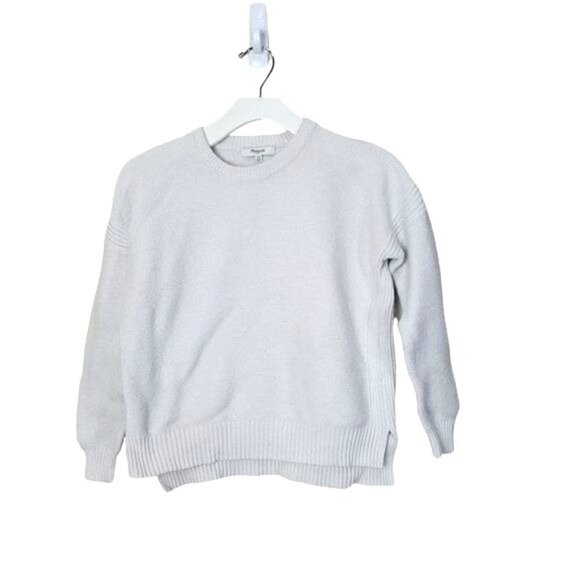 MADEWELL Womens Sweater SZ XS Oatmeal Knit‎ Ribbed 3/4 Sleeves Soft Pullover - Picture 1 of 8